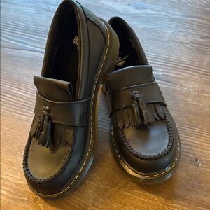 Kids Black Dr Martens Loafers with Tassels - worn 1X